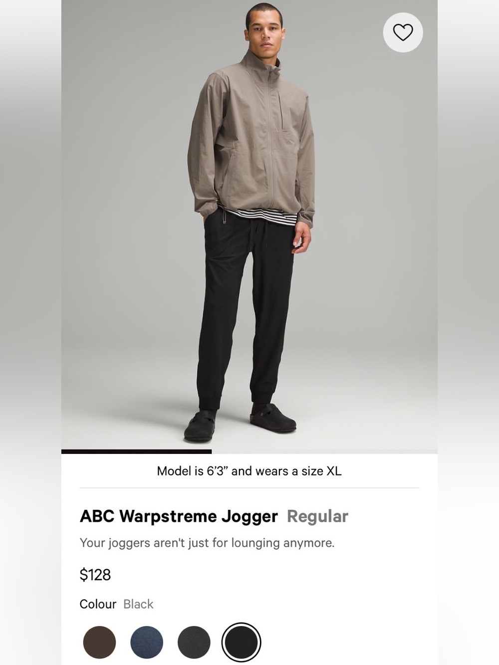 Lululemon Mens ABC Warpstreame Jogger (Regular). Size Medium. Color: Black